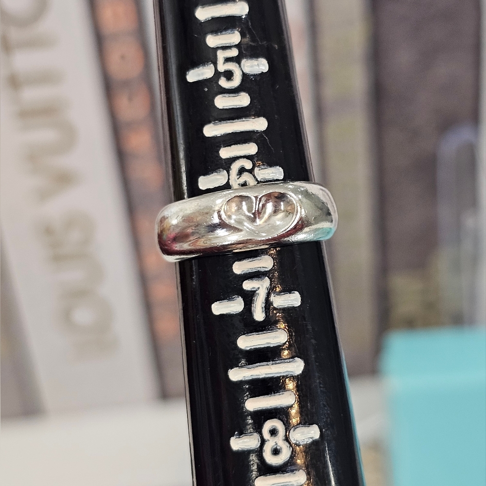 💚Tiffany & Co. Curved Heart Elsa Peretti 925 Silver Vintage Ring SZ 6.25 💍 - Picture 8 of 17